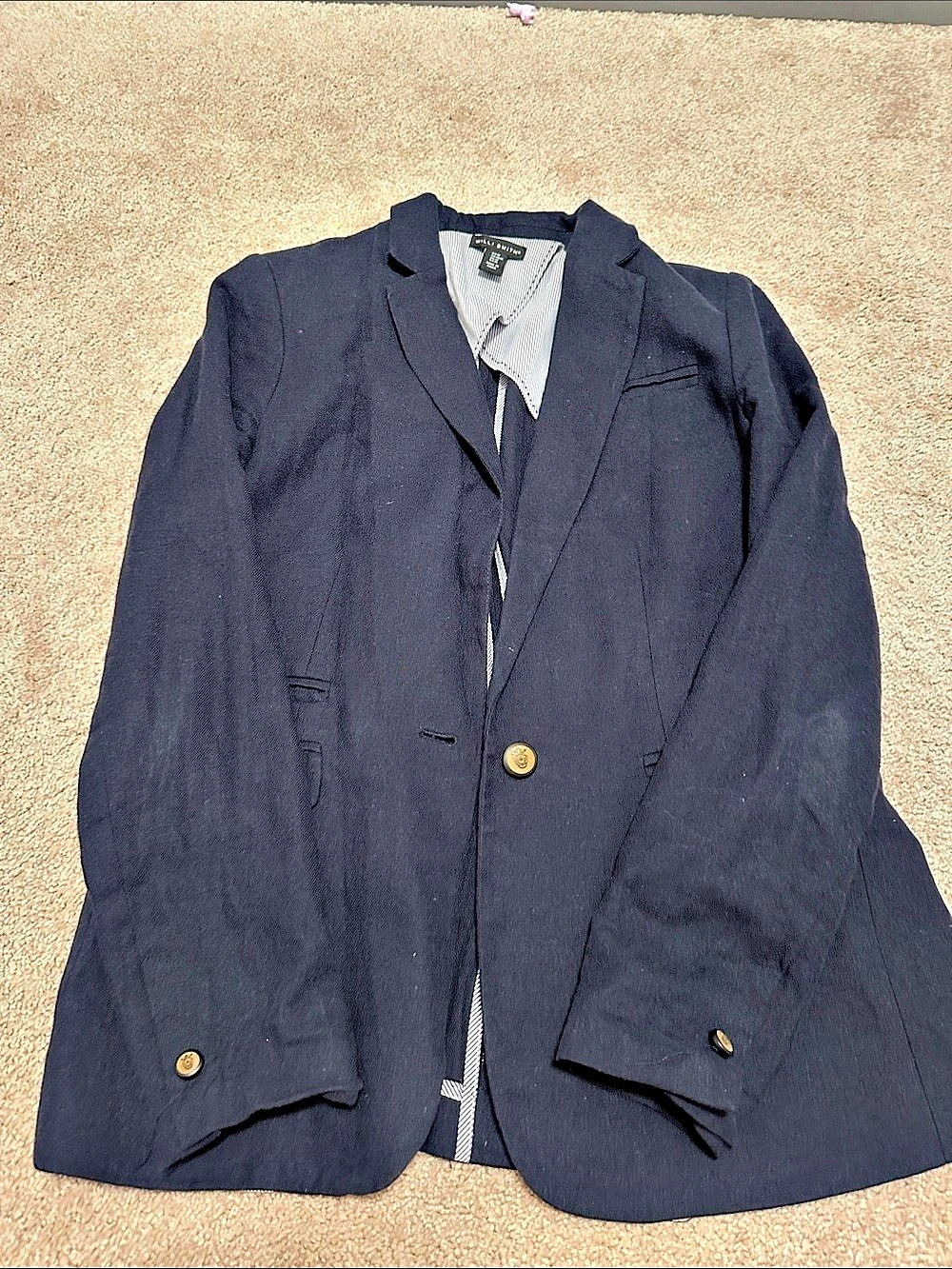 Willi Smith Navy linen Blazer Size Medium